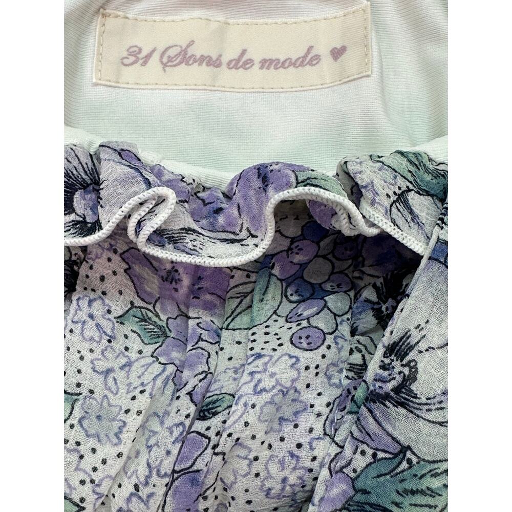 31 Sons de Mode Lavender Floral Ruffle Maxi Dress Sleeveless Cross Back 38/Small - Picture 8 of 10